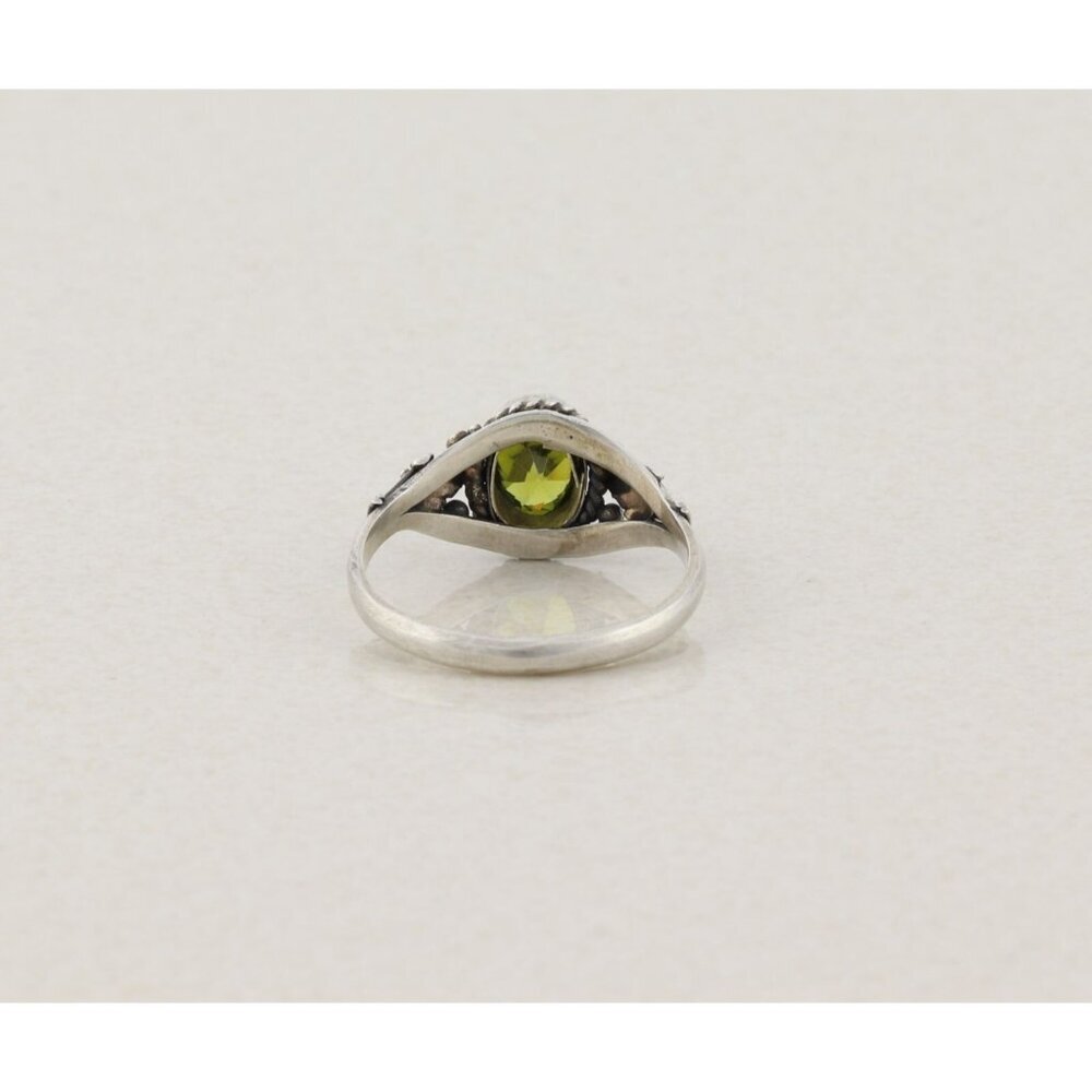Sterling Silver Green Cubic Zirconia Ring Size 9 1/4 - Picture 4 of 7
